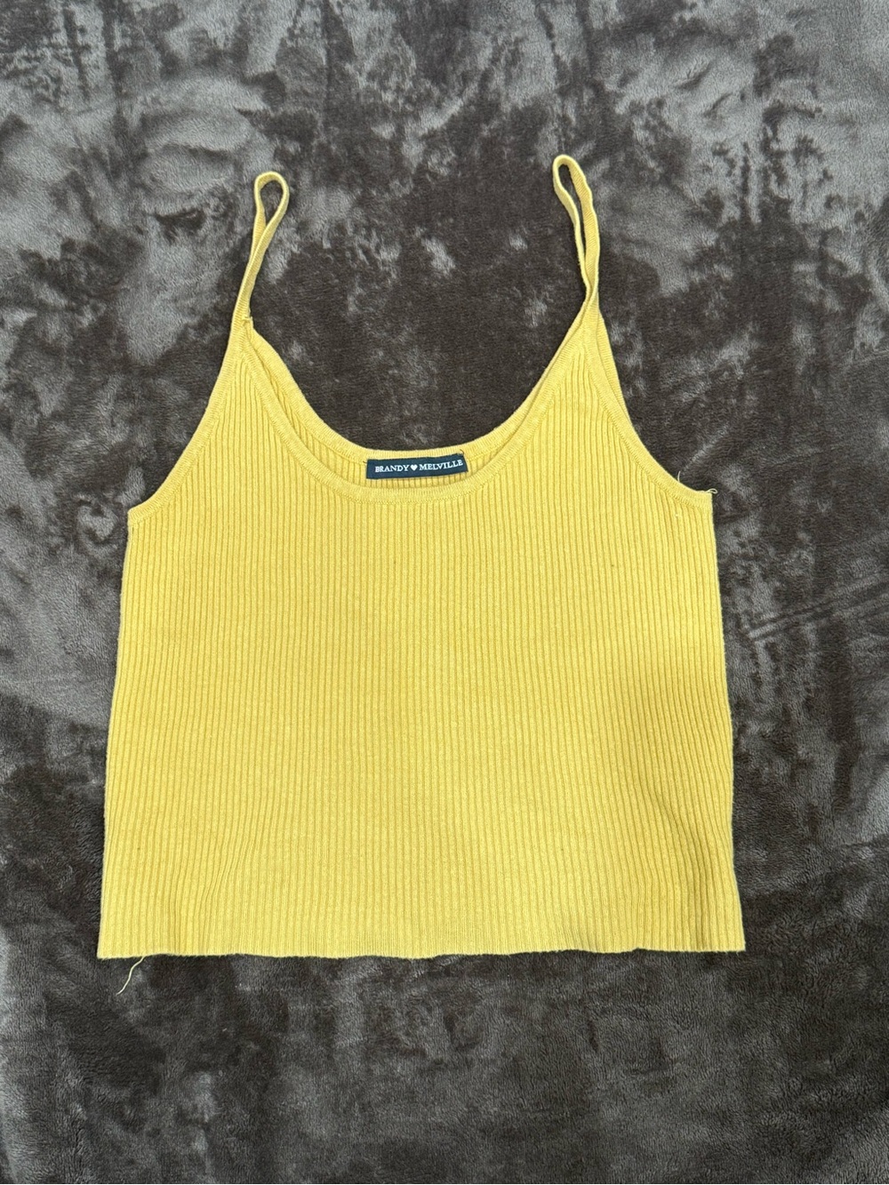 Brandy Melville Sunny Yellow Ribbed Cropped Cami
